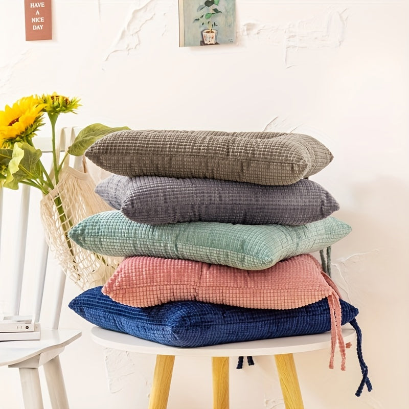 Solid Color Seat Cushion for Chairs Thickened Anti-Slip Foul-Resistant All-Season Home Dining and Office