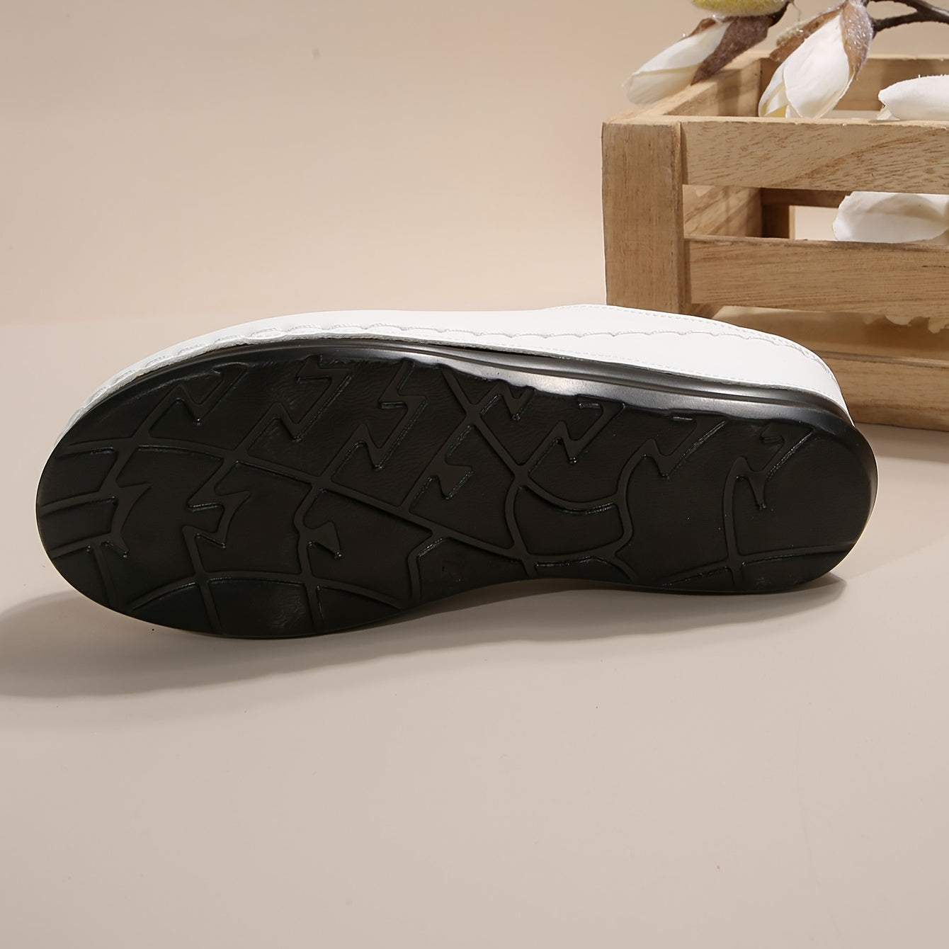 Women's Summer Slip-On Mules White Synthetic Rubber Sole Breathable Comfort