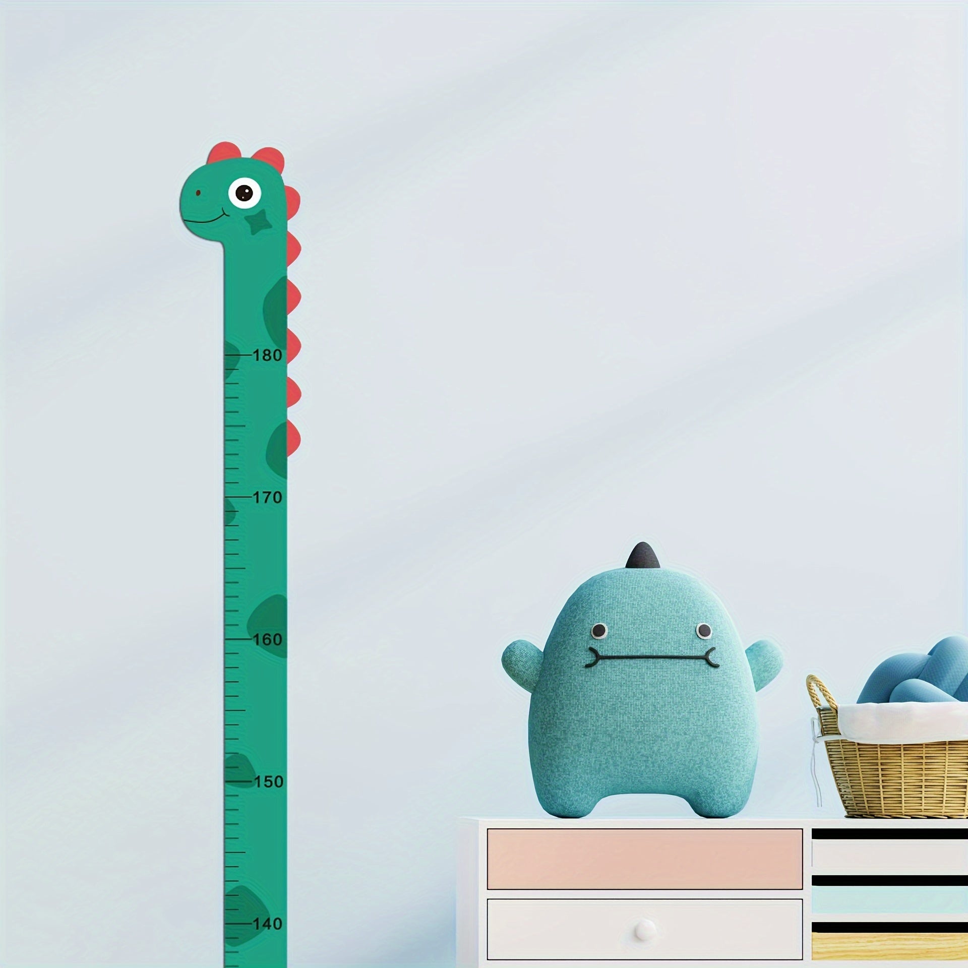 Cartoon Animal Height Chart Wall Decal for Kids Room Self-Adhesive Sticker