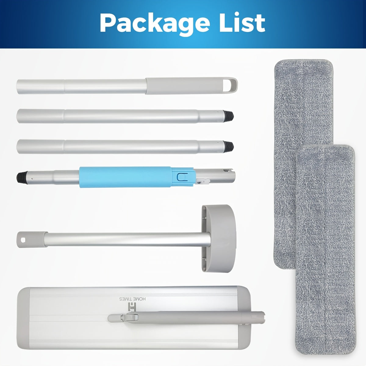 Aluminium Collapsible Mop with Extendable Handle and 2 Refills for Hardwood and Tile Floors