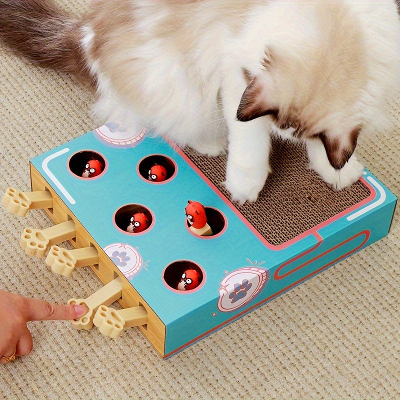 Interactive Cardboard Cat Toy with Multi-Function Play and Exercise