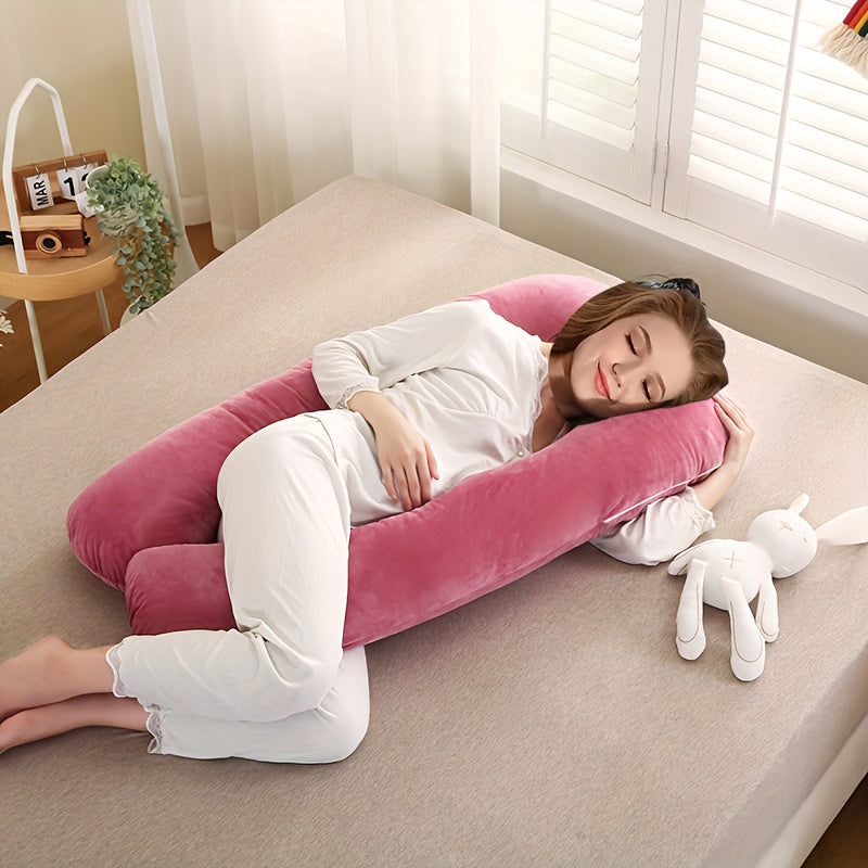 Maternity Pillow Supportive Side Sleep Cushion for Belly and Legs Light Gray