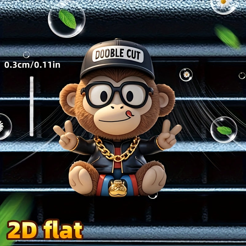 Cute Hip-Hop Monkey Car Vent Clip Freshener with Fragrance Pads