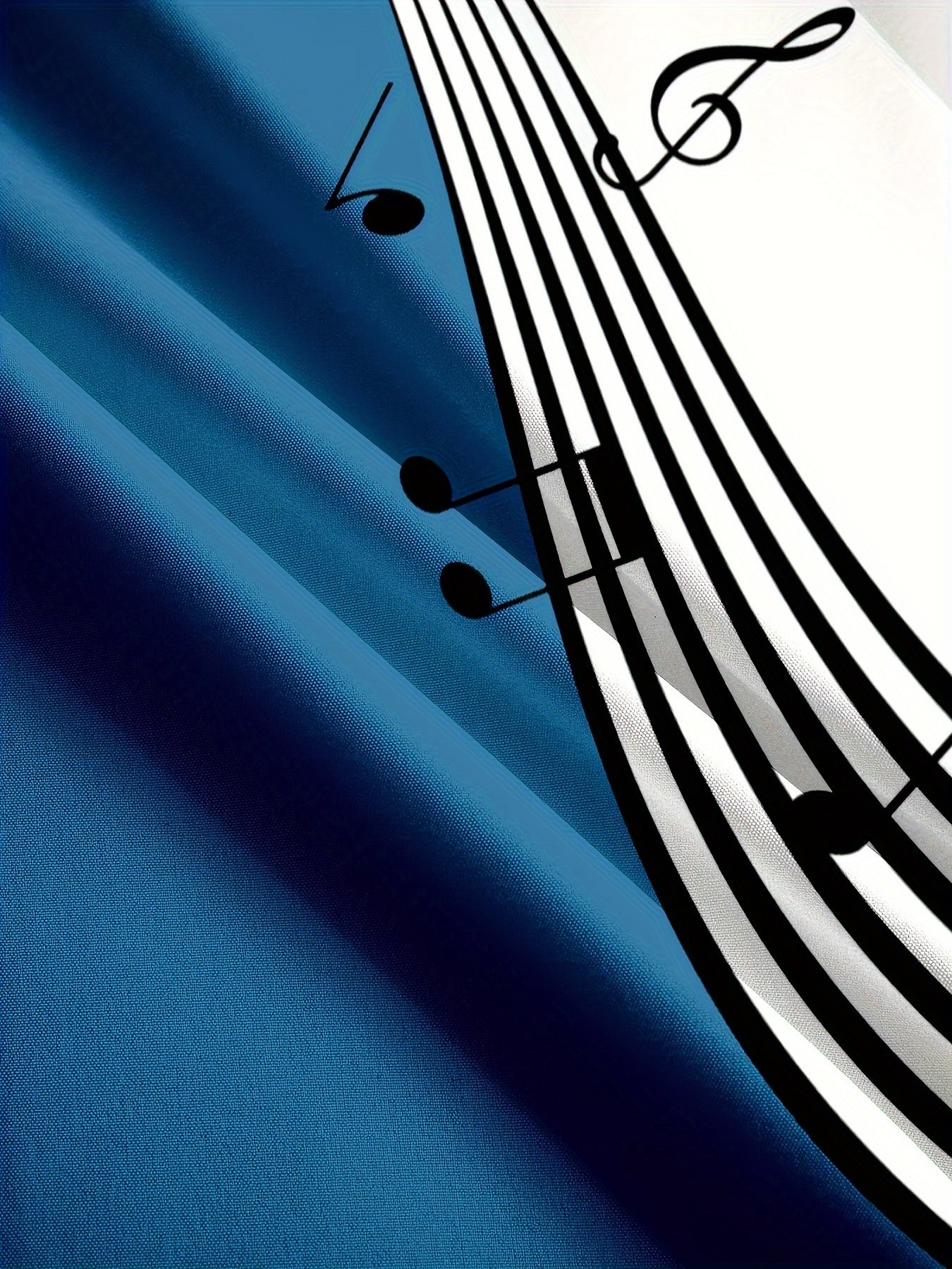 Camisa casual de manga corta de algodón tejido con gráfico de nota musical vintage de verano para hombres, talla grande y alta