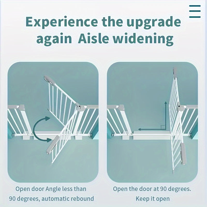 Steel Dog Gate for Doorways and Stairs Auto Close Walk Thru Indoor Outdoor