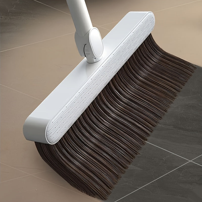 Hand Broom and Dustpan Set for Hard Floors with Plastic Handle and Hair-Resistant Design