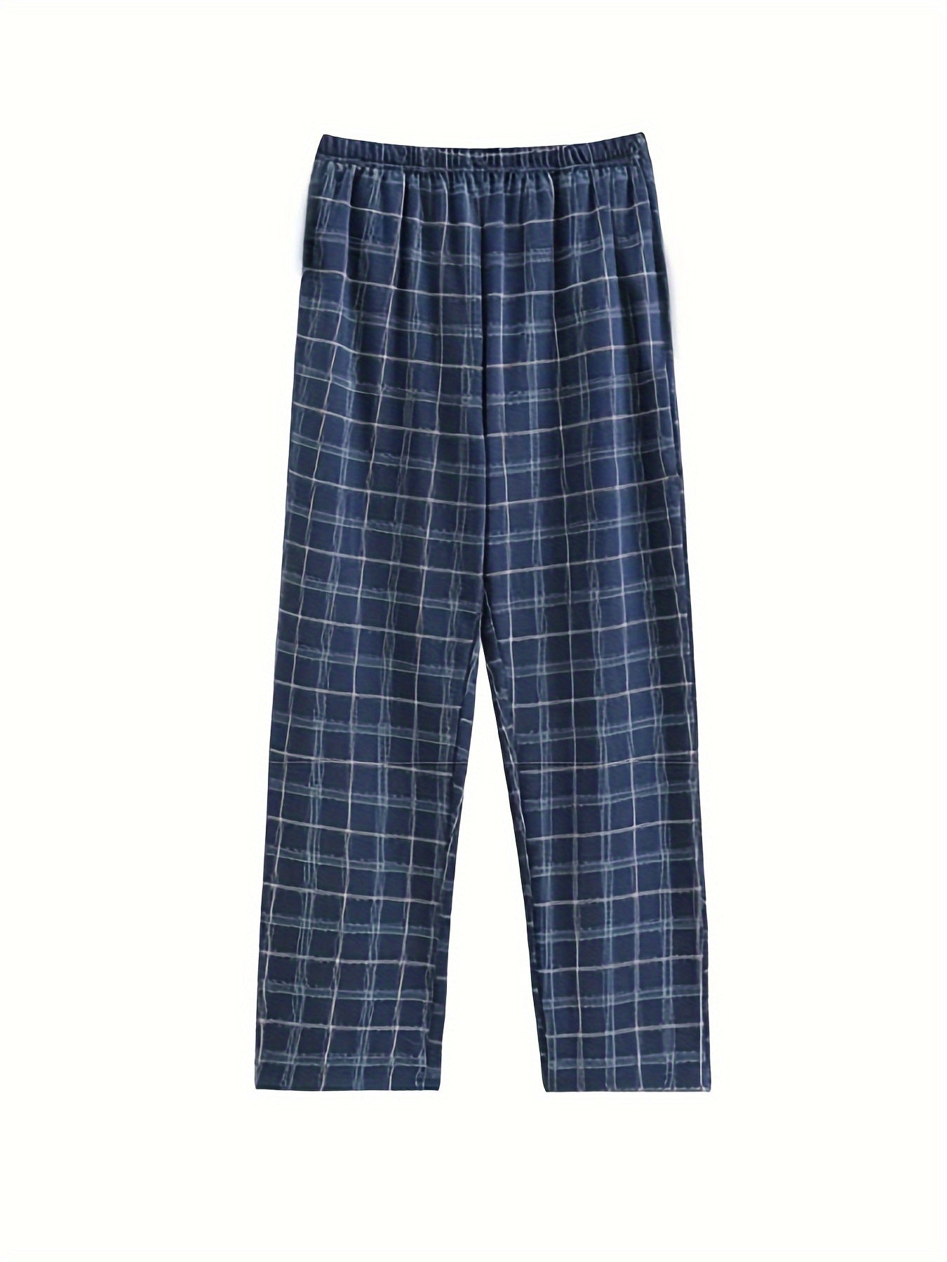 Men's Plaid Lounge Pants Ultra-Soft Stretchy Waist Relaxed Fit Casual Sleepwear