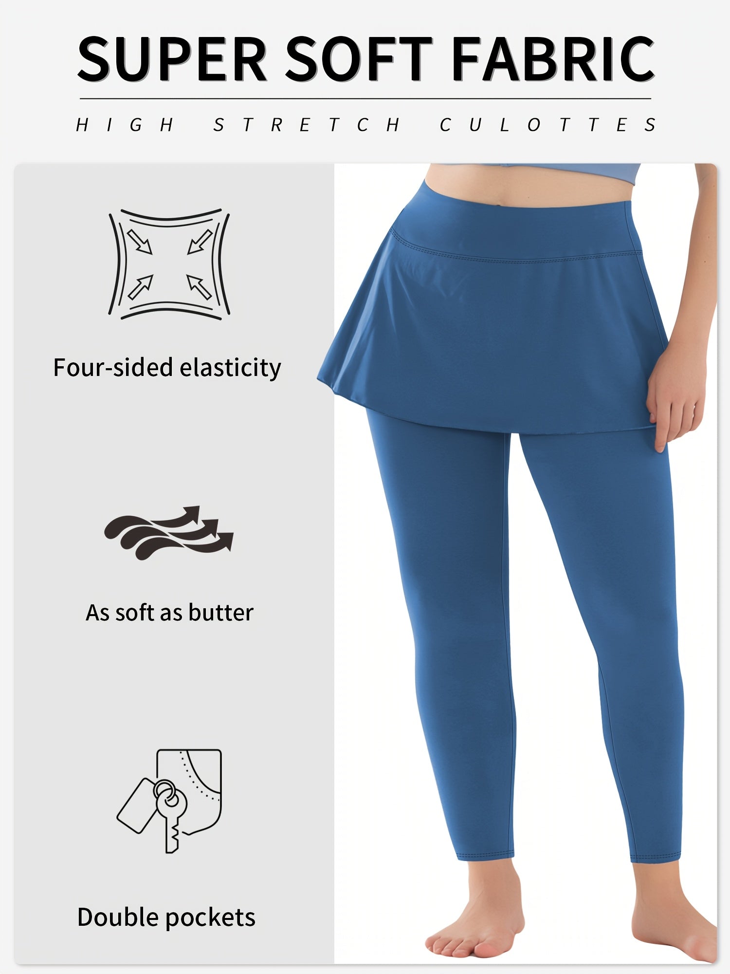 Plus Size High Waist Cropped Leggings with Pockets 3-Pack Elastane Knit