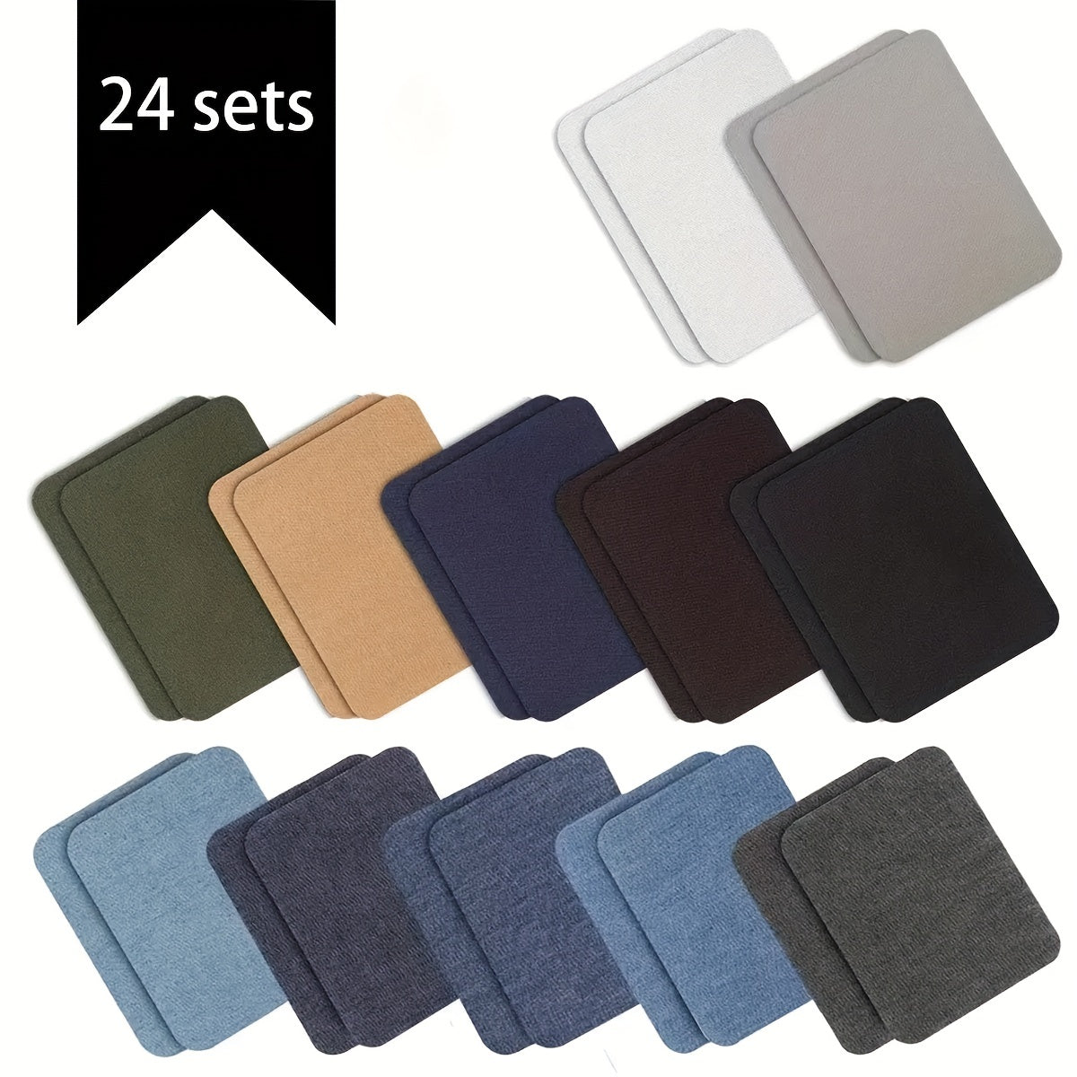 Denim Repair Patches Rectangle Iron-On for Jeans Clothing Jackets Backpacks Hats