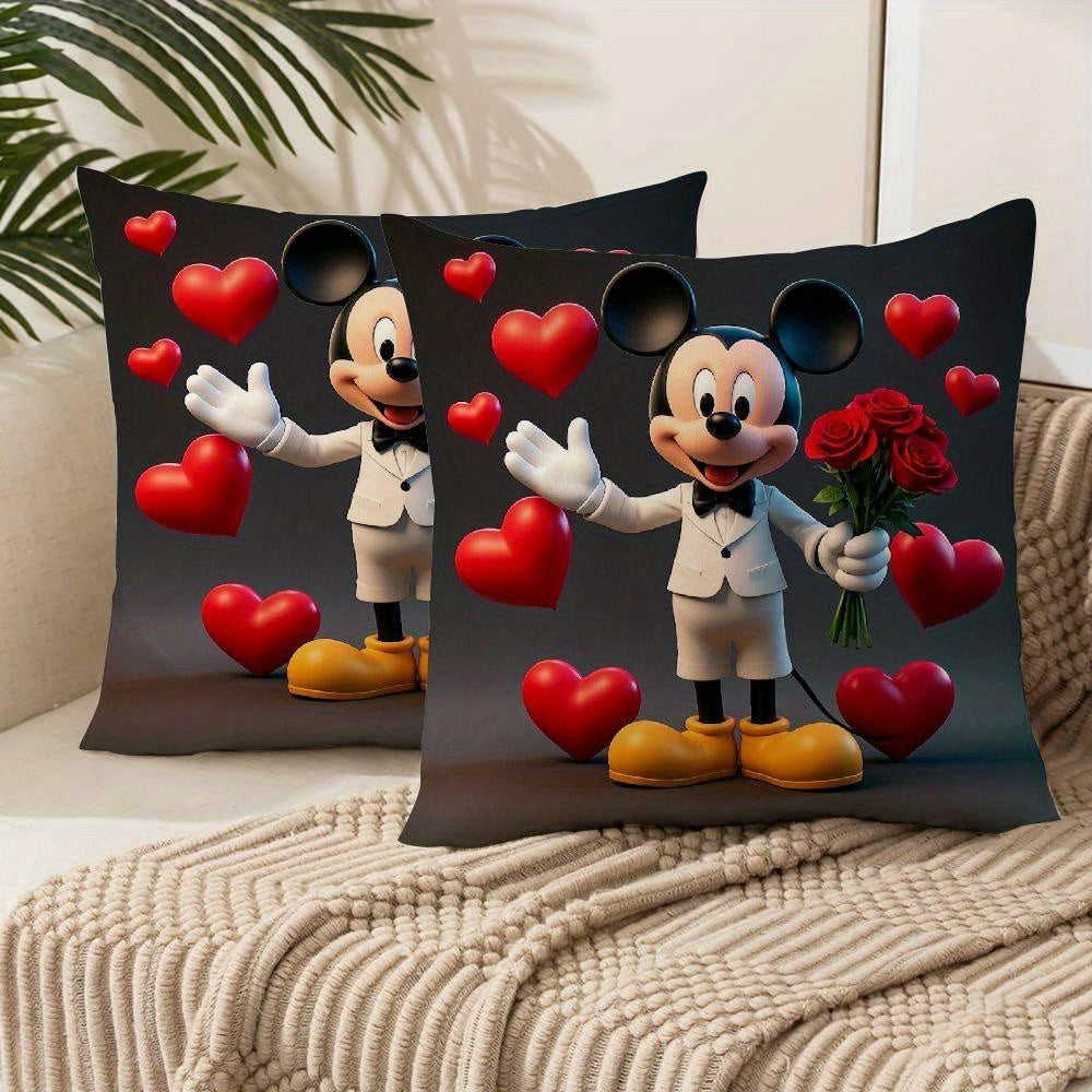 Funda de cojín de doble cara de Mickey Mouse en pack de 2 para sofá, sala de estar y exterior