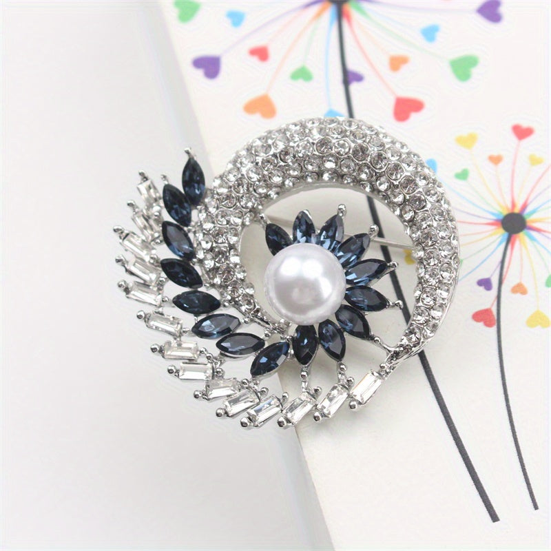 Vintage Rhinestone Enamel Brooch Pin for Women Elegant Jewelry Gift