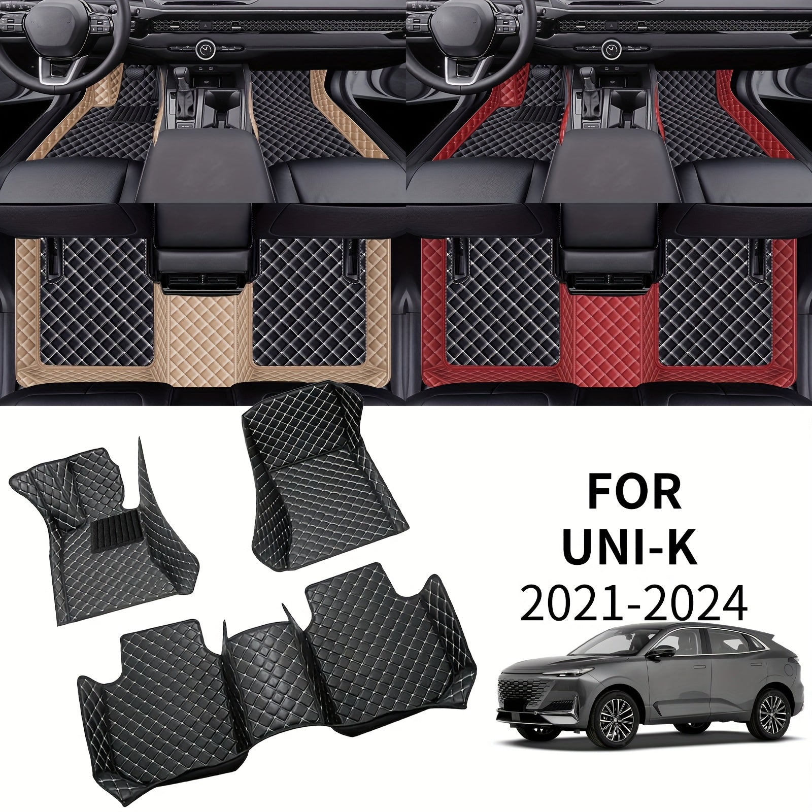 Luxury Faux Leather Car Floor Mat Set for Left-Hand Drive Vehicles 3-Piece