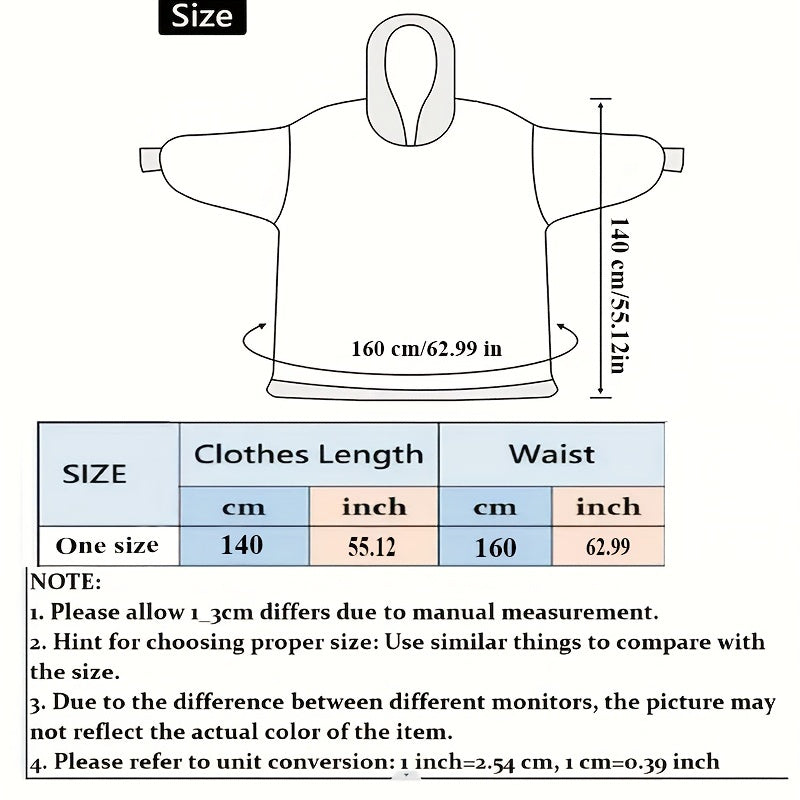 Oversized Hooded Blanket Sweatshirt for Women and Men Sherpa Fleece Warm Wearable Blanket