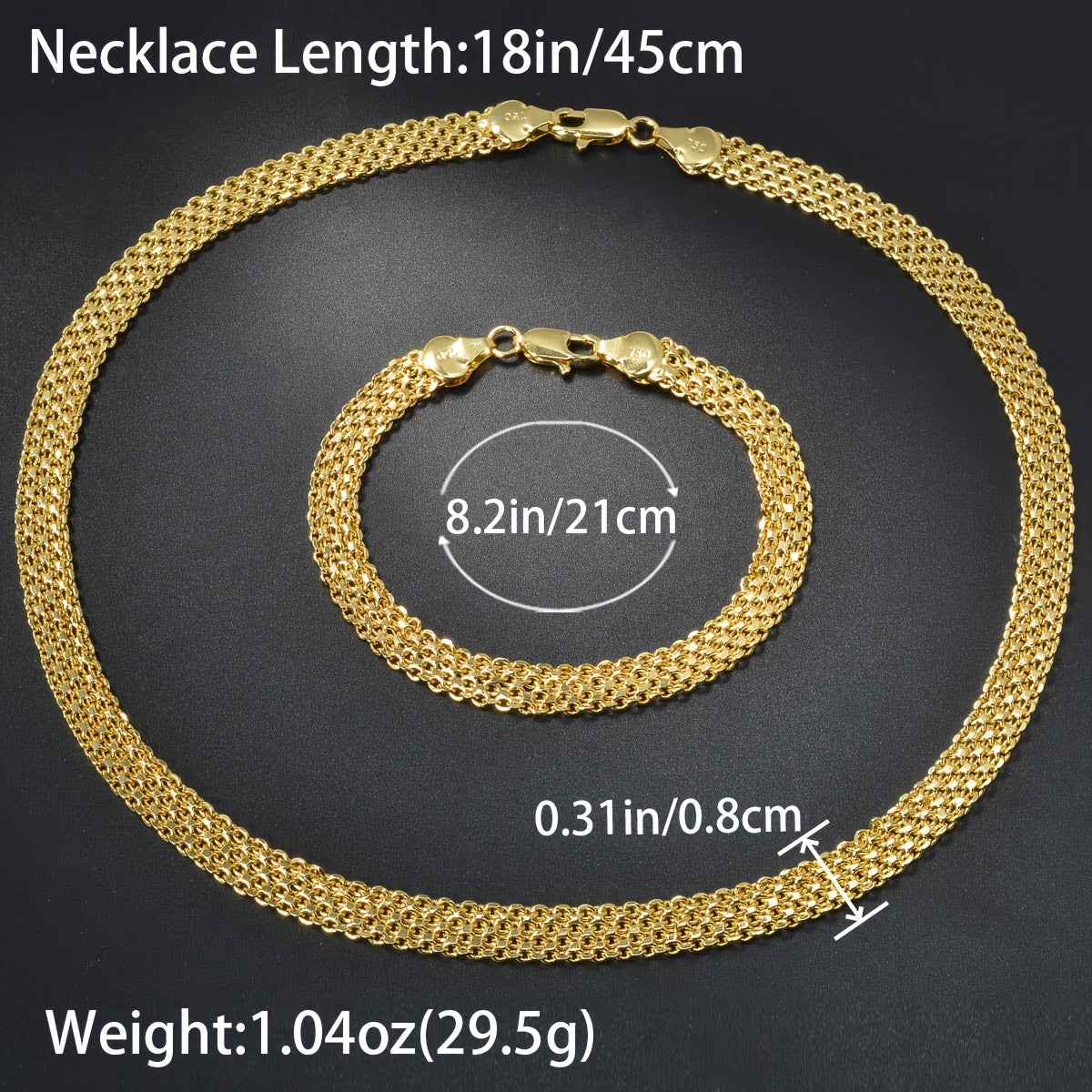 Diana Vintage Temir Zargarlik To'plami Elegan Ayollar Uchun - Porloq Keng Ulanish Zanjiri Bilaguzuk va Zanjir, To'ylar, Banketlar va Romantik Tadbirlar Uchun Mukammal