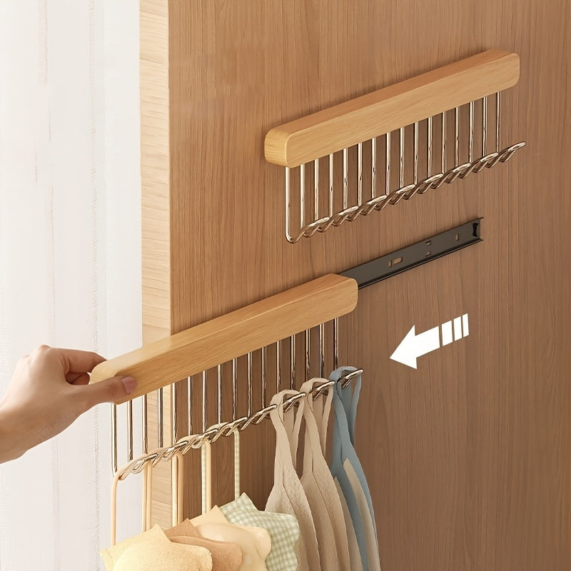 Perchero de pared de madera para organizar ropa interior y artículos de cocina