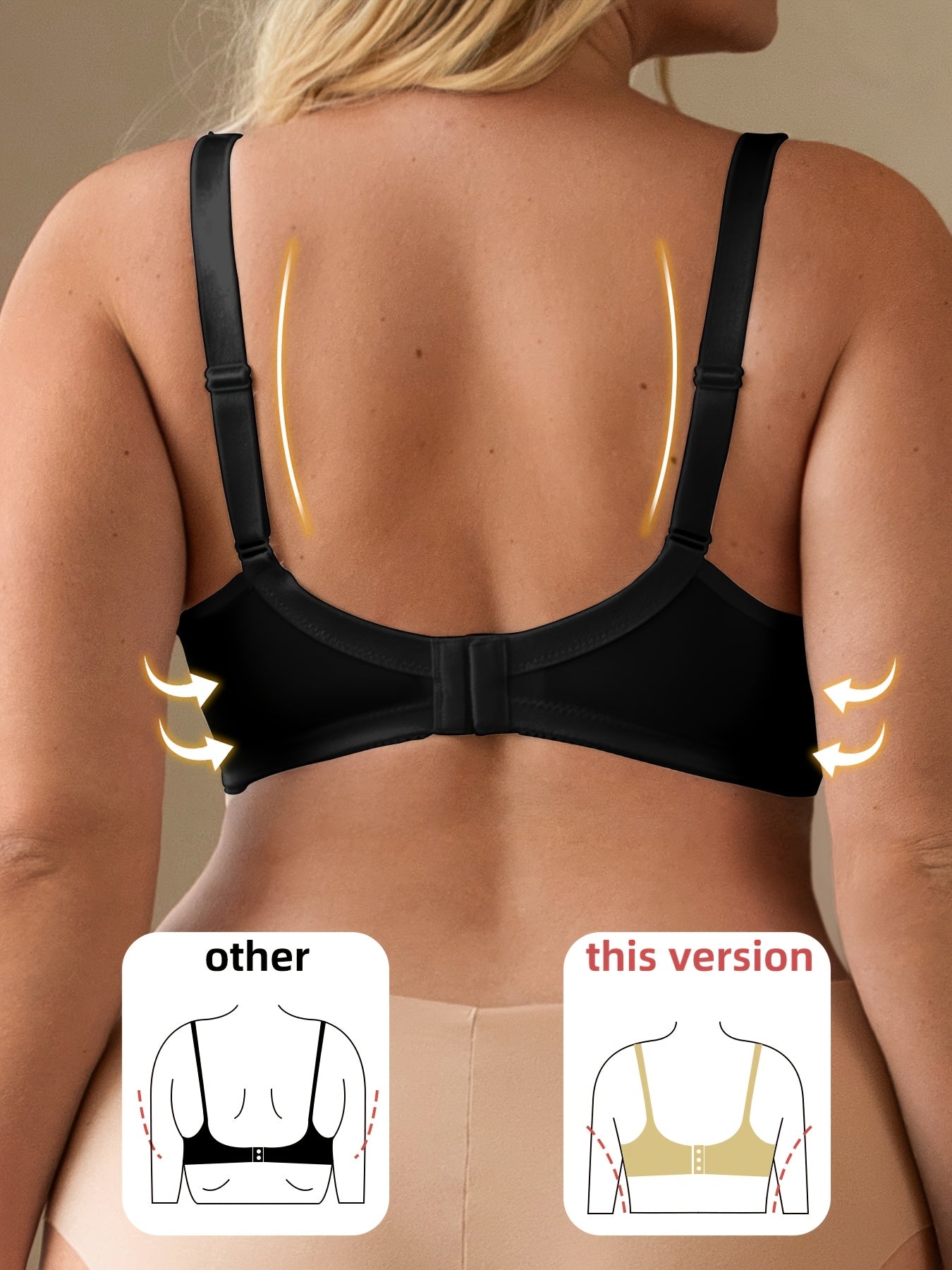 Plus Size Lace Trim Tank Bra Non-Padded Underwire Breathable Sexy Lingerie