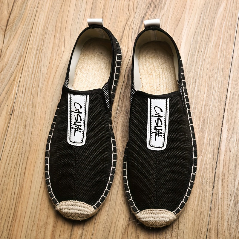 Men's Casual Slip-On Espadrilles Loafers Flax Rubber Sole Summer Spring Fall