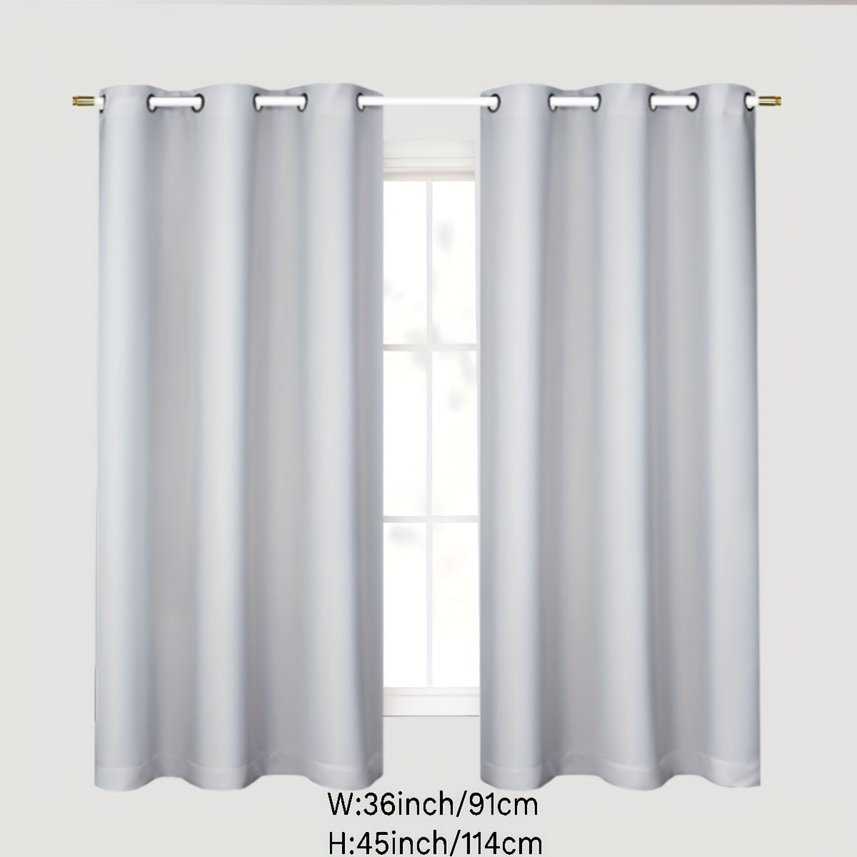 Gray Blackout Curtains for Bedroom Living Room Thermal Insulation Noise Reduction 1PC