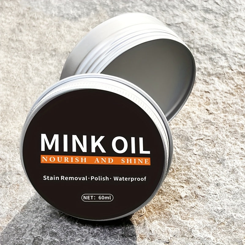 Leather Shoe and Leather Care Wax Set with Polishing Sponge and Oil