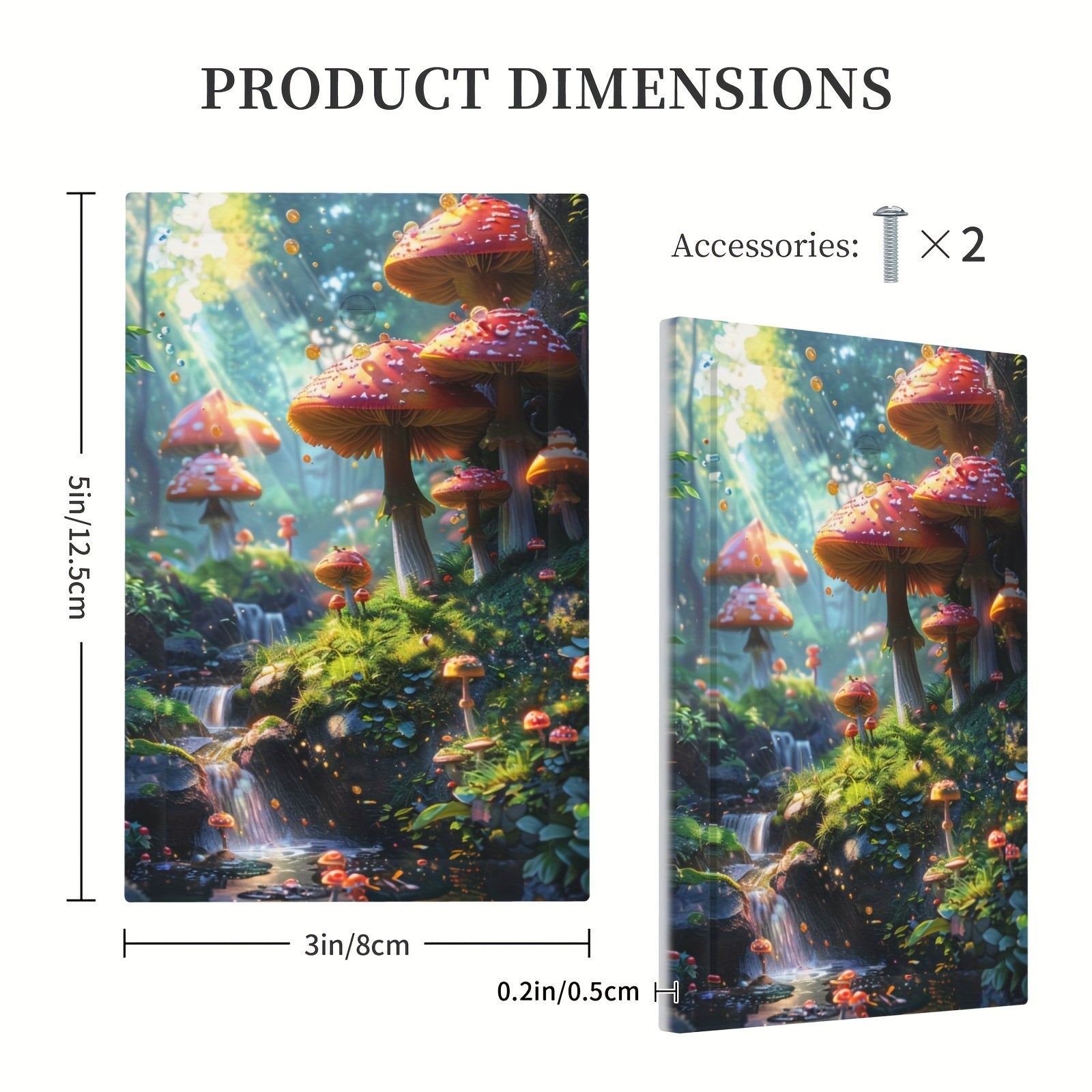Decorative Switch Cover with Mushroom Forest Design for Bedroom Kitchen Home Decor