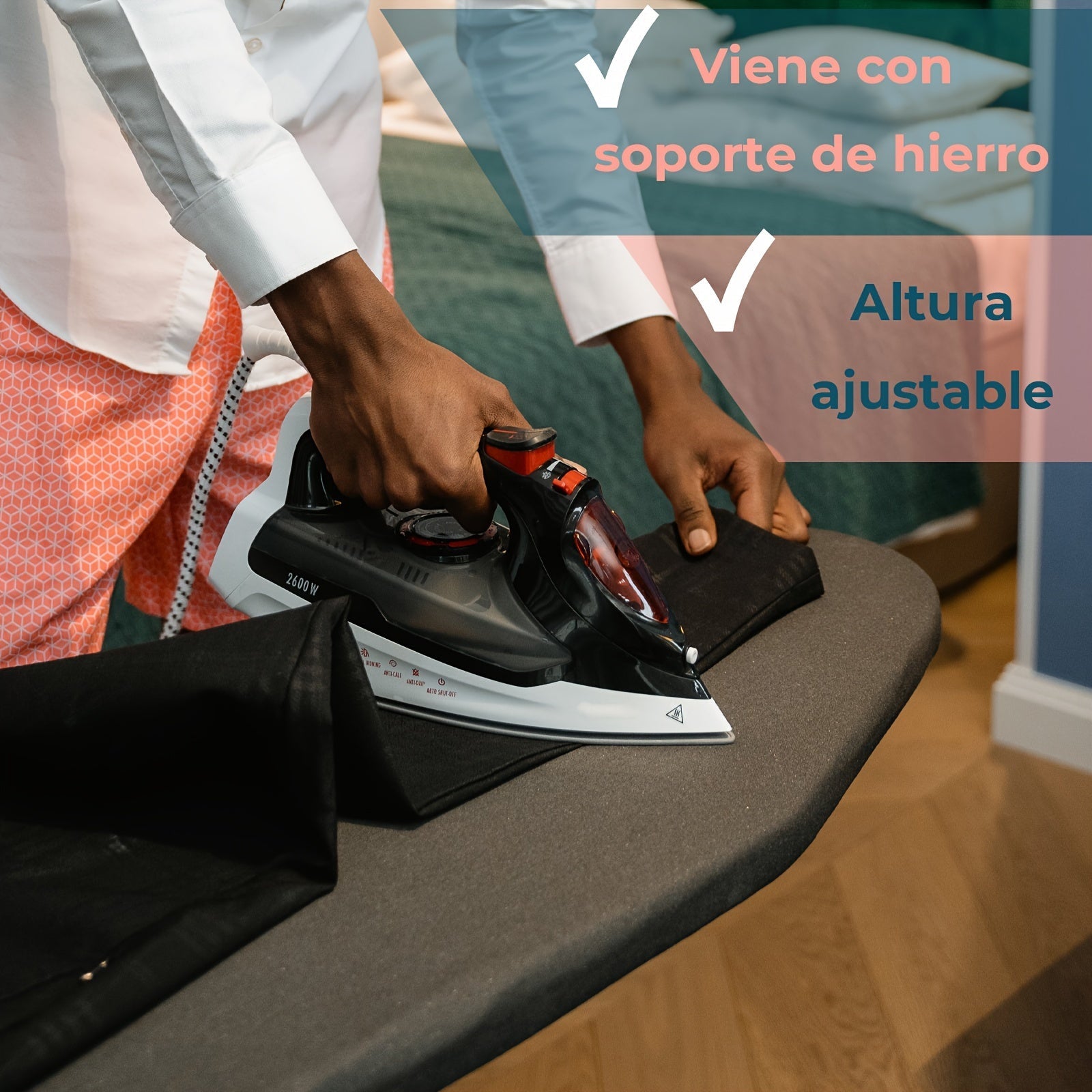 Adjustable Height Ironing Board with Folding Stand, Compact Alloy Steel 89x30 cm