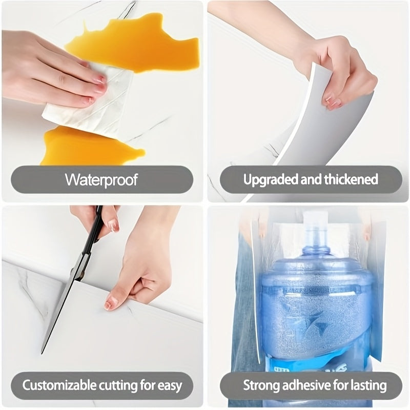 Vintage Marble Self-Adhesive Wall Tiles Waterproof Peel and Stick Backsplash for Bathroom Kitchen Living Room