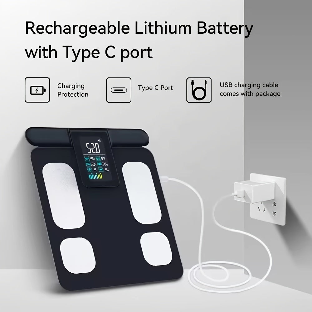 Smart Weight Scale High Precision LED Display USB Rechargeable Wireless for Home Bathroom