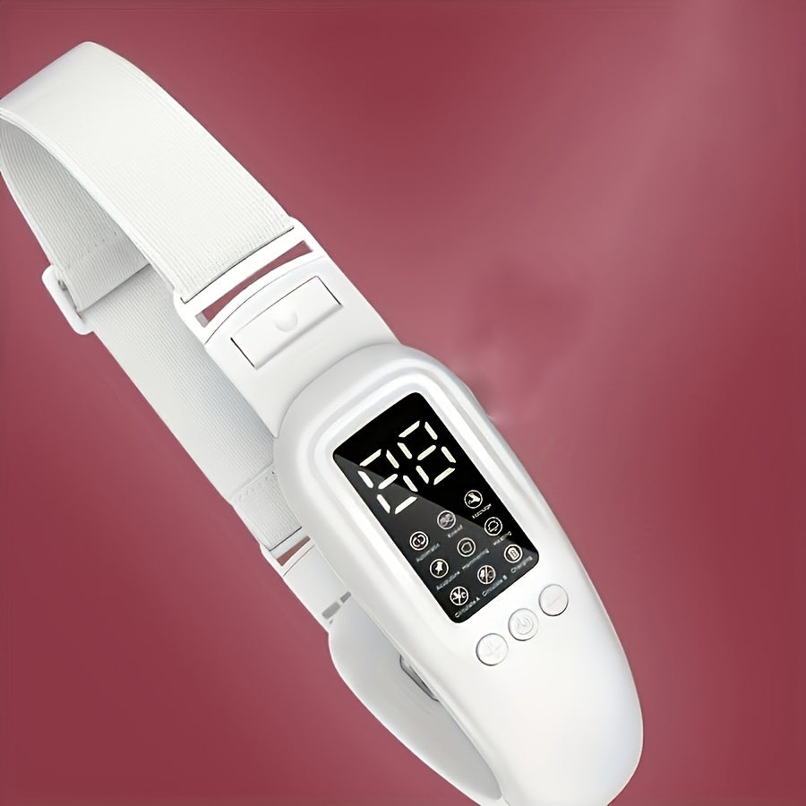 Белый электрический V-образный массажер для лица - USB-заряжаемый массажер для ухода за кожей лица с LED-дисплеем и регулируемой интенсивностью - идеальный подарок для женщин.