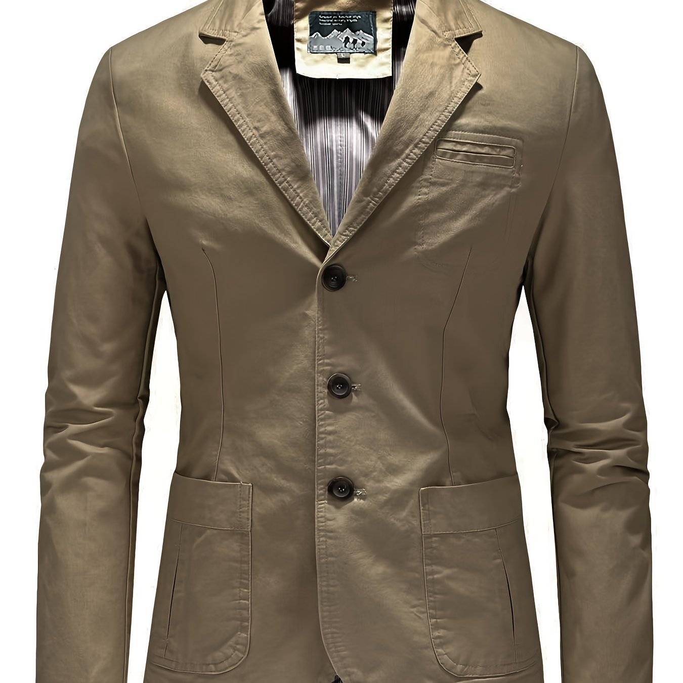 Chaqueta casual de softshell para hombre con blazer de algodón, corte regular, múltiples bolsillos