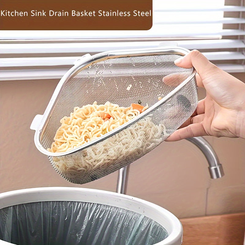 Stainless Steel Sink Basket with Strainers Kitchen Drain Shelf Sink Storage Holder