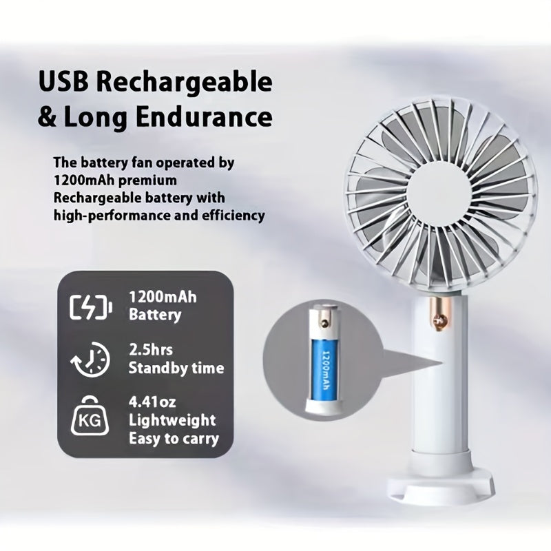 Handheld Desktop Fan High Power Silent Portable Fan for Travel and Home
