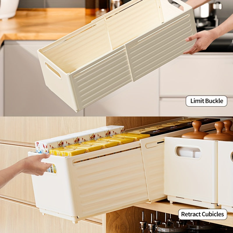 Caja de almacenamiento de ropa expandible con recipiente de plástico retráctil para cocina, dormitorio, baño y oficina