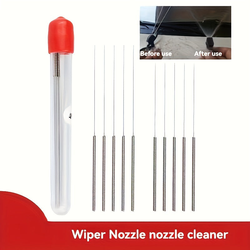 10Pcs Stainless Steel Wiper Nozzle Cleaning Kit for Car Glass, Printer Jets