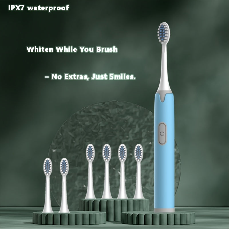 Electric Toothbrush With Soft Replaceable Heads Waterproof USB Rechargeable For Sensitive Gums