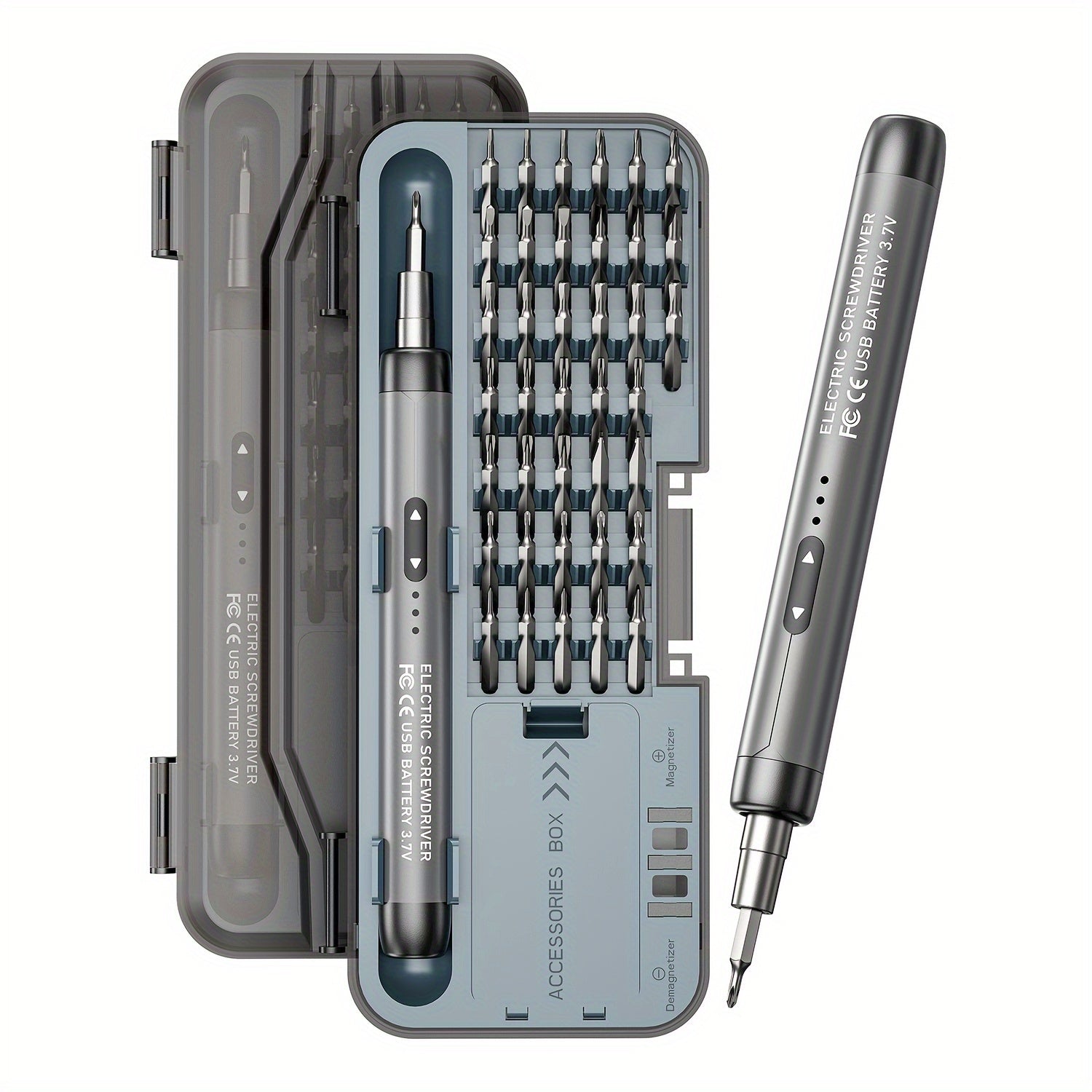 Portable Electric Screwdriver Set with High Torque Rechargeable Cordless Home Use 46-in-1 Multifunctional Tool Kit