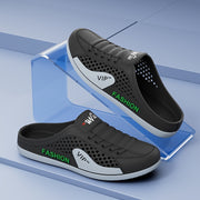 Erkaklar uchun qo'lda tayyorlangan graffiti krossovkalari va PVC sandallar, havo o'tkazuvchi dizayn va barcha mavsumlar uchun qulay slip-on uslubi bilan. Oddiy ko'cha uslubi, uchburchak barmoq va bir xil rang.