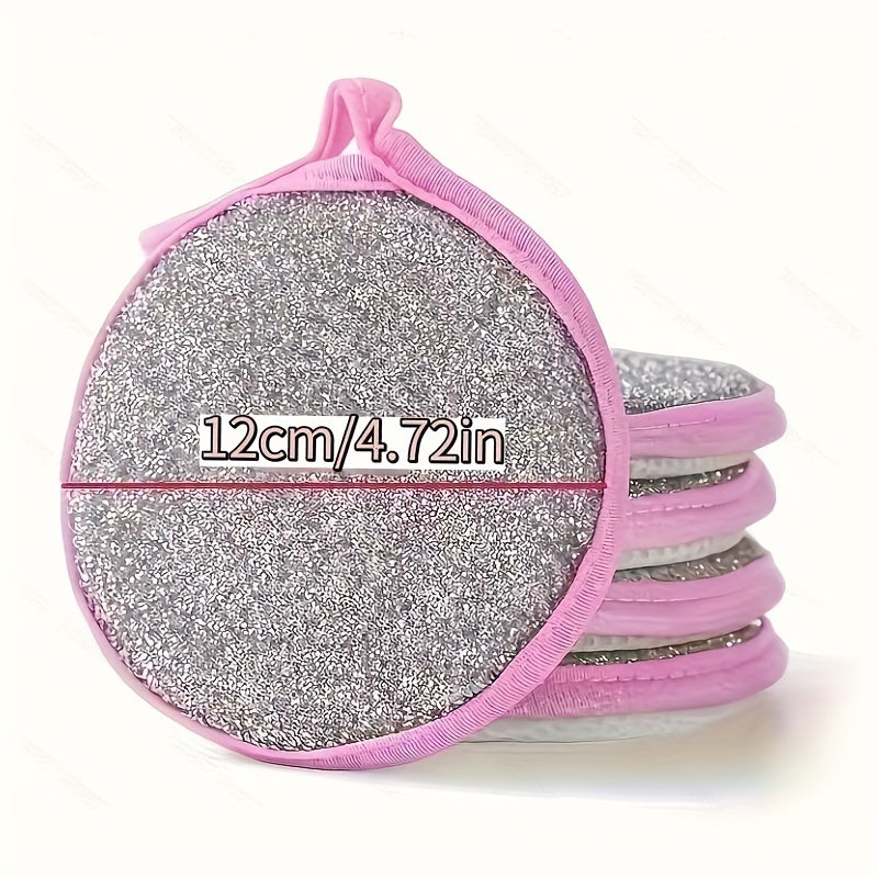 Contemporary Polyester Dish Scrubber Pack Non-Stick Oil Absorbent Round Kitchen Towel