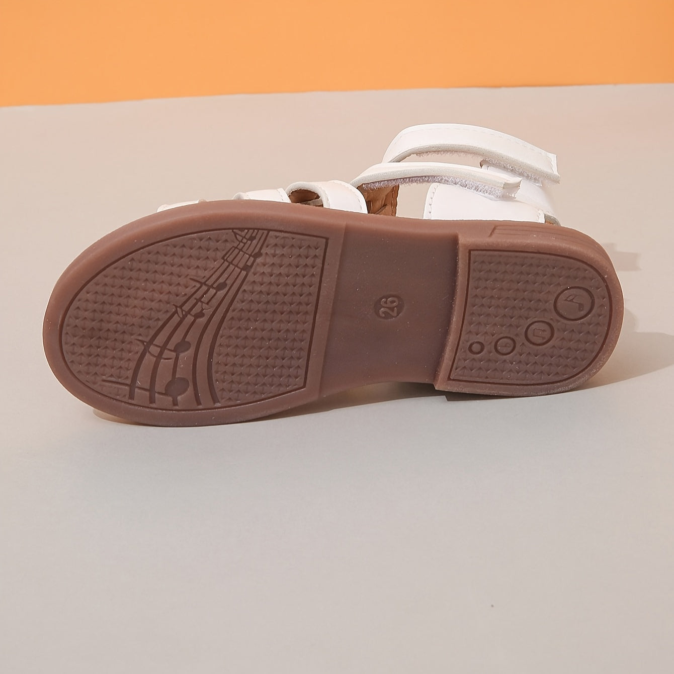 Girls' Ivory Sandals with Brown Sole for School and Leisure Activities
