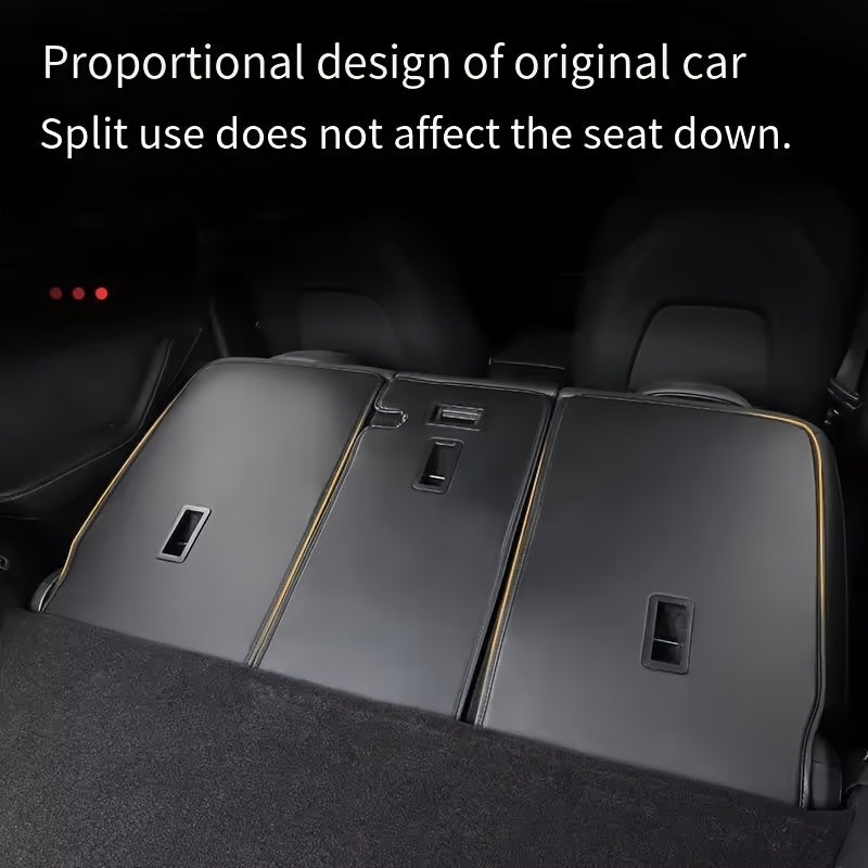 Rear Seat Back Protector Pad for Model Y PU Leather Backrest Cover Set