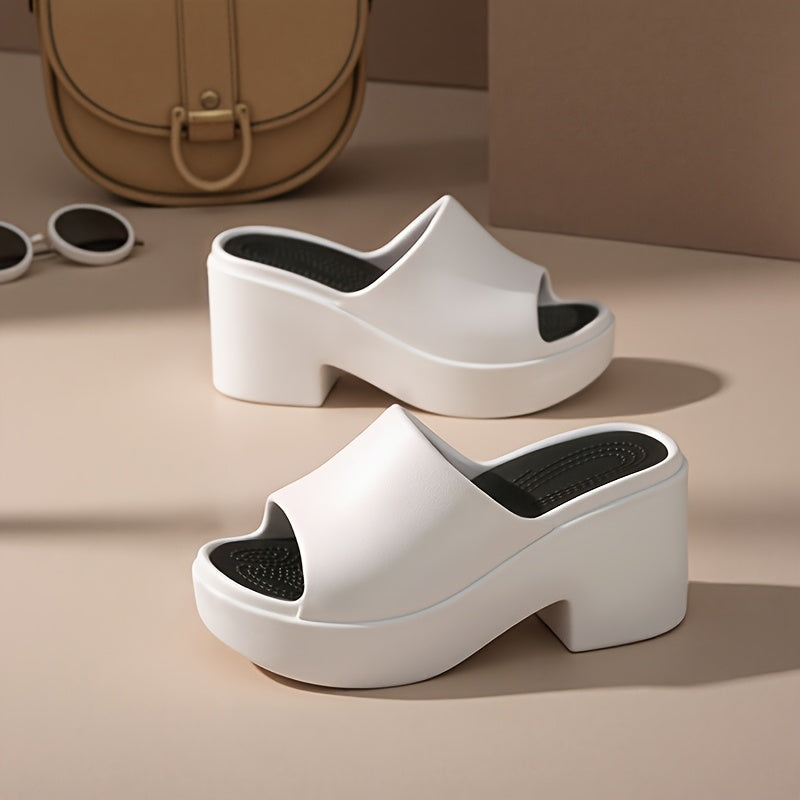 Women's Eva Platform Slide Sandals Open Toe Casual Beach Slippers