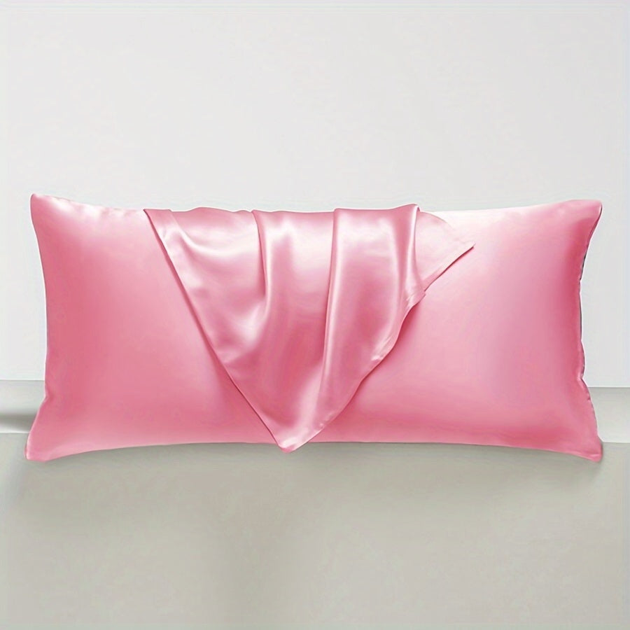 Silky Satin Pillowcase Breathable Soft Long Pillow Cover for Bed