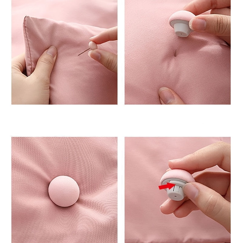 "Quilt Corner Fixer Nails 10 ta to'plam, Tasodifiy Rangli Qo'ziqorin Dizayni - Qopqoqni Sirpanchiqdan Qochishdan Saqlash uchun Ko'rinmas Usiz Tashqi Qismlar"