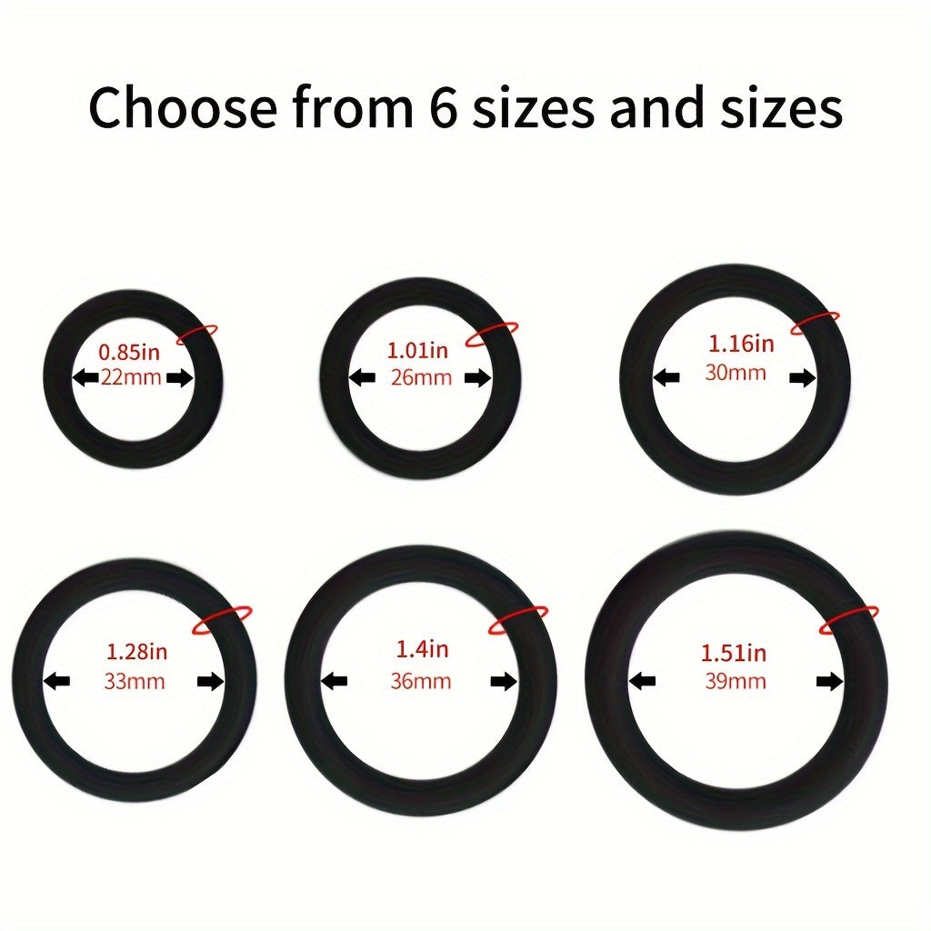 Men Soft Silicone Cock Rings Set of 6 Penis Delay Rings Adult Toys