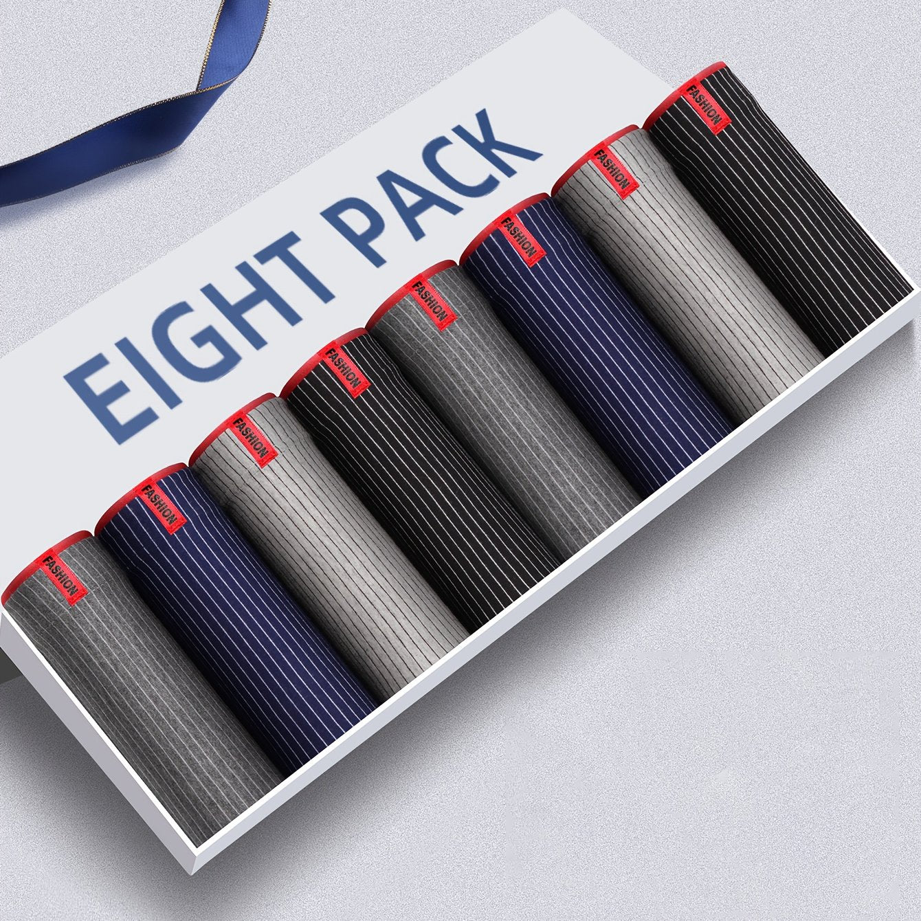 8 piezas de bóxers para hombre de rayas, transpirable, mezcla de poliéster, alta elasticidad