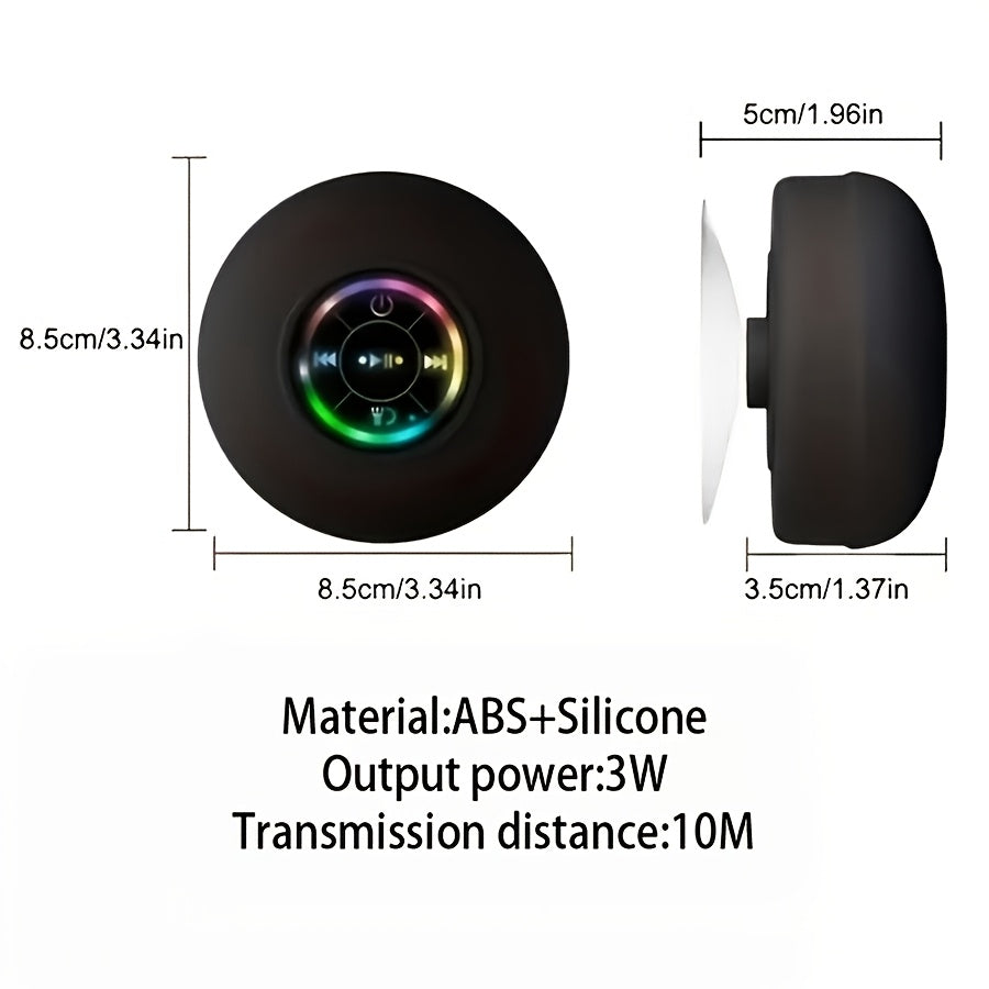 Портативная беспроводная колонка с LED, сильным присоской, универсальная звуковая система для использования на улице.