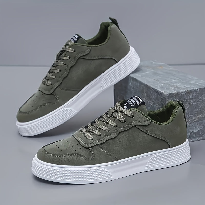 Zapatillas de skate de microfibra de cuero sólido para hombres para todas las estaciones