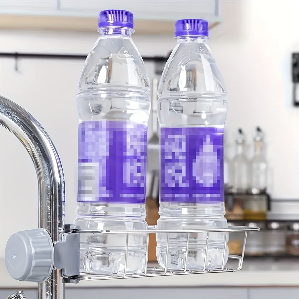 Qulay zanglamas po'latdan yasalgan kran caddy - Oshxona cho'michasi uchun organizator, gubka va mato ushlagich, idish yuvish savati - Hammom va oshxona tartibi uchun zaruriy narsa