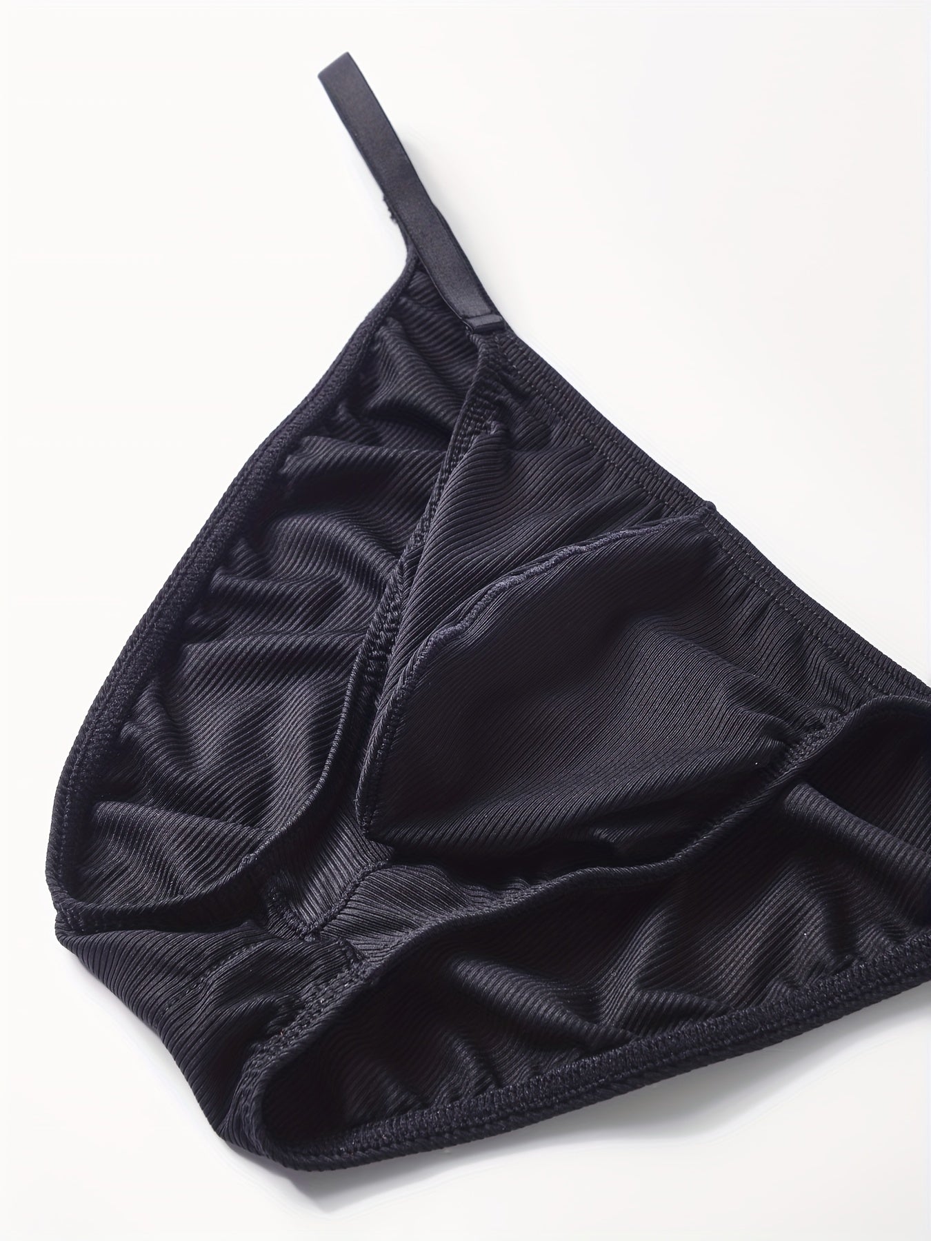 Men's Ribbed High Cut Boxer Briefs Low Waist Solid Color Polyamide Elastane