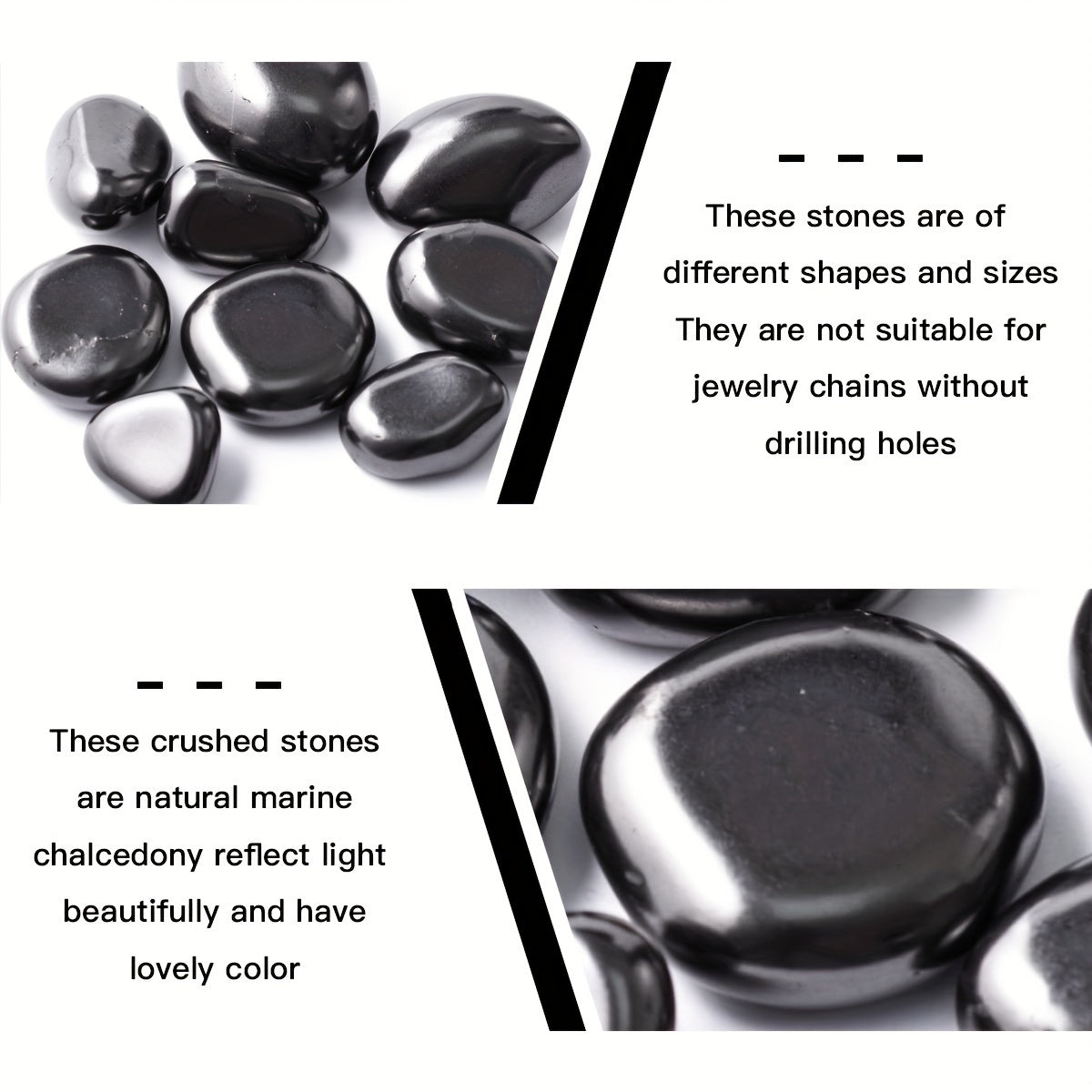 Set of 5 Black Obsidian Polished Healing Crystals for Water Purification and Home Decor