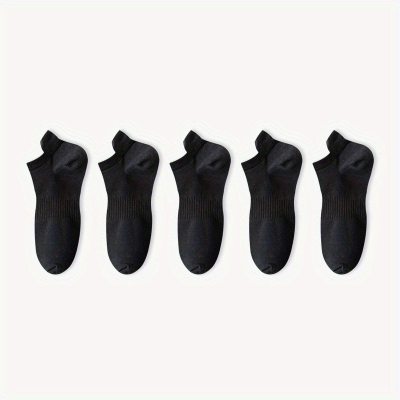 Men's Breathable Sweat-Absorbing Anti-Odor Short Socks Pack of 5 or 10 Summer Socks